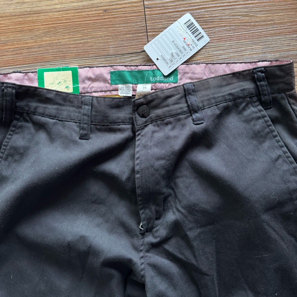 Black Cotton Blend Chinos Casual Pants